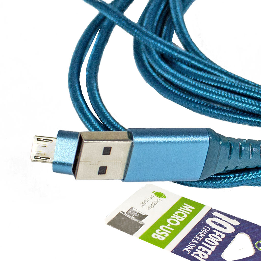 Hottips Braided Cable With Micro USB Connector - 10 ft. wellness vending machine university campuses, workplaces, airports