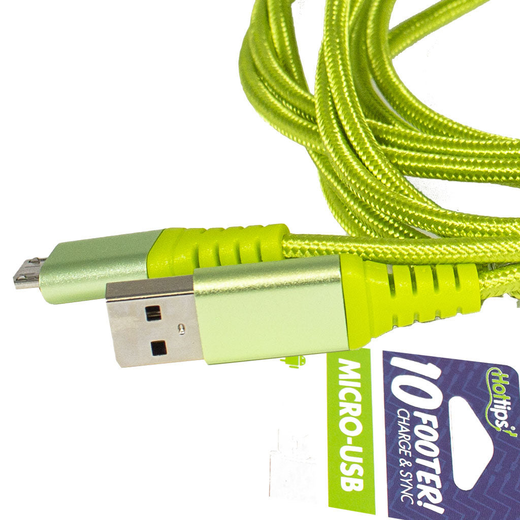 Hottips Braided Cable With Micro USB Connector - 10 ft. wellness vending machine university campuses, workplaces