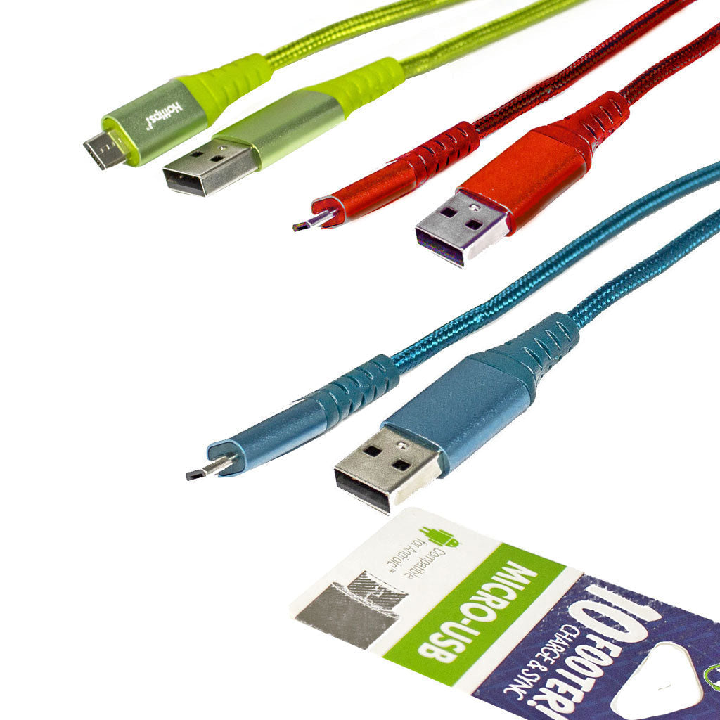 Hottips Braided Cable With Micro USB Connector - 10 ft. wellness vending machine
