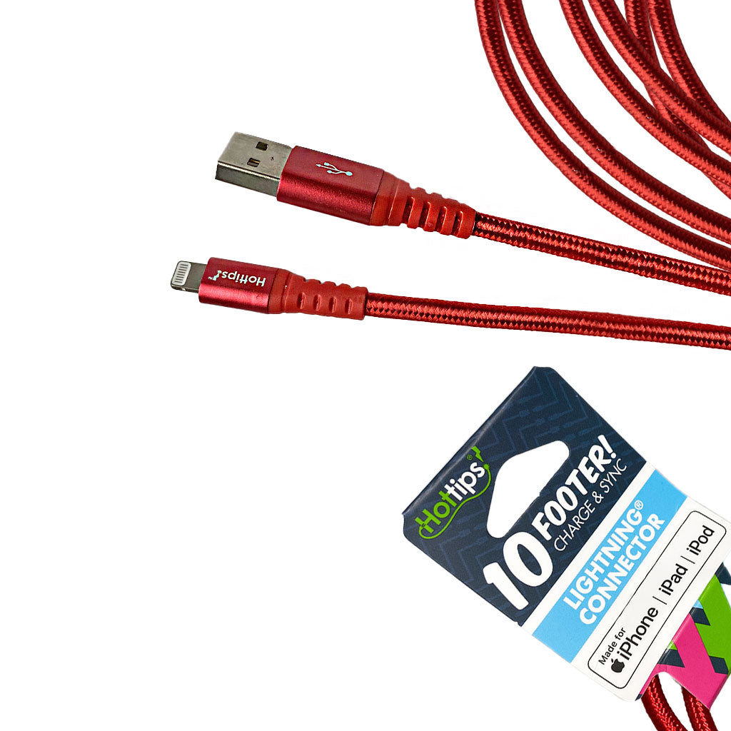 Hottips Braided Cable With Lightning Connector - 10 ft. wellness vending machine university campuses, workplaces, airports