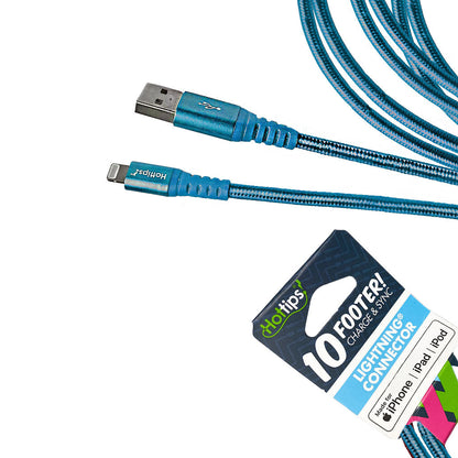 Hottips Braided Cable With Lightning Connector - 10 ft. wellness vending machine university campuses, workplaces, airports, residential communities
