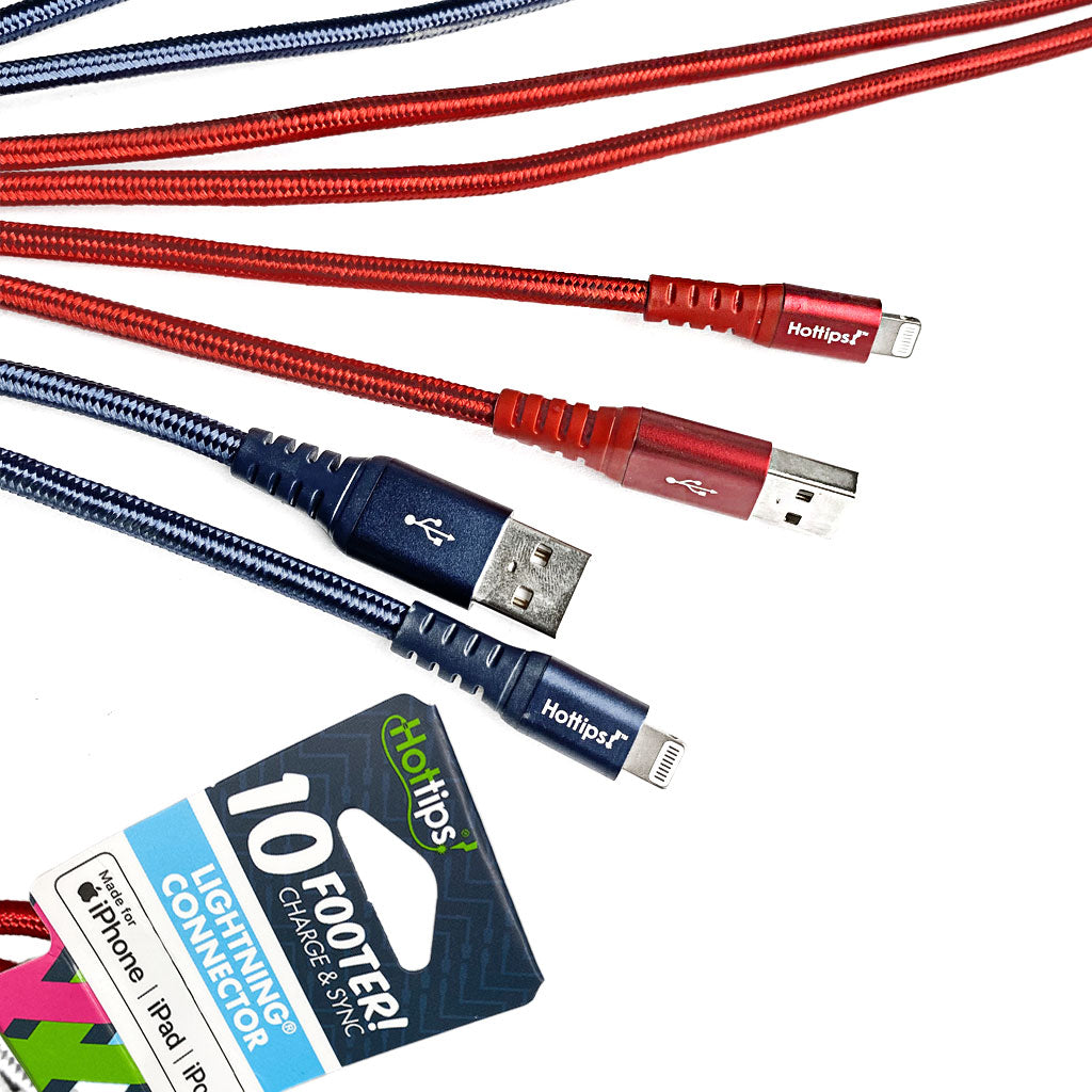 Hottips Braided Cable With Lightning Connector - 10 ft. wellness vending machine university campuses