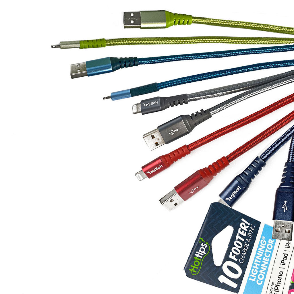 Hottips Braided Cable With Lightning Connector - 10 ft. wellness vending machine