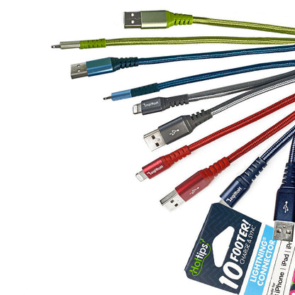 Hottips Braided Cable With Lightning Connector - 10 ft. wellness vending machine