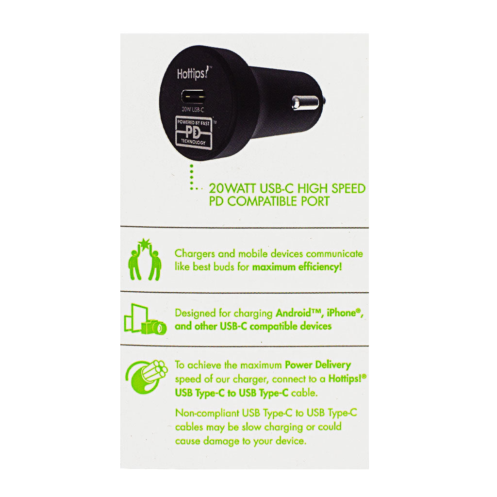 Hottips PD Car Charger - 20 W USB-C Port wellness vending machine university campuses