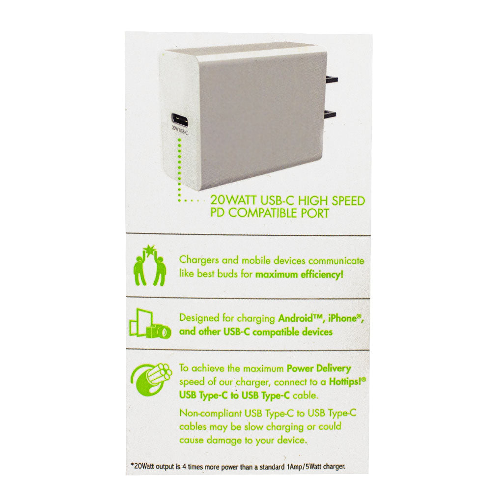 Hottips PD Wall Charger - 30 W USB-C Port wellness vending machine university campuses