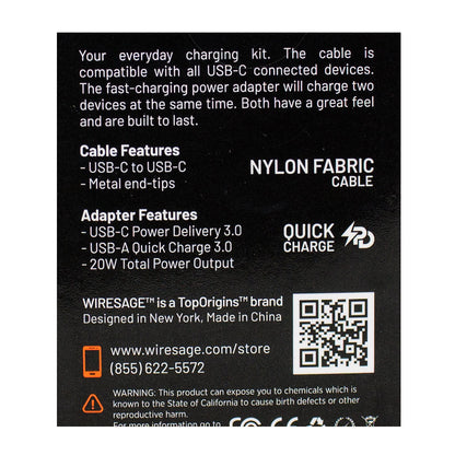 Wiresage 20 Watt Dual Wall Adapter A,C + USBC to USBC Cable wellness vending machine university campuses