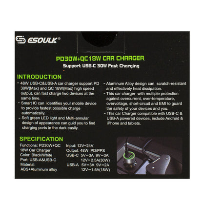 Esoulk Fast Car Dual Charger PD + QC - 48 W wellness vending machine university campuses