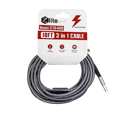 Zlite Fast Charging 3-in-1 Cable - 10 ft. wellness vending machine university campuses