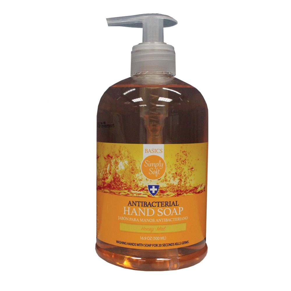 Simply Soft Basics antibacterial hand wash 16.9 oz pack of 12 for wellness vending machines in airports, colleges, and workplaces