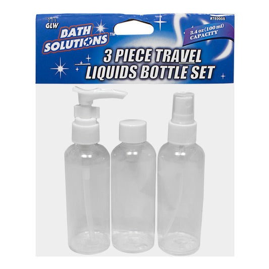 Travel Bottle Set - Pack of 3 wellness vending machine