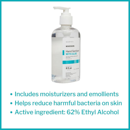McKesson® Hand Sanitizer with Aloe Pump – 8 oz, Case of 24