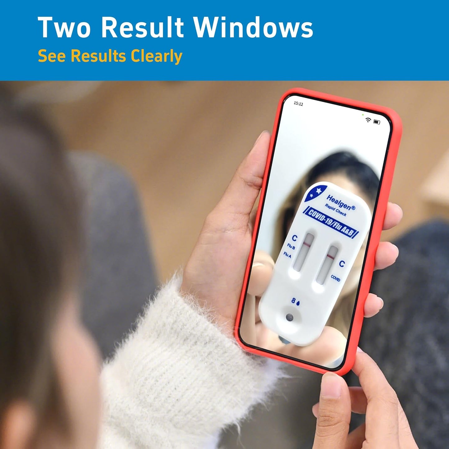 Healgen OTC Combo COVID and Flu Test Kit Nasal Swab