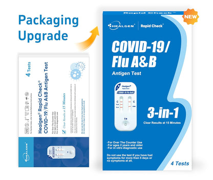 Rapid Check At-Home COVID Flu Test 4-Pack FDA OTC