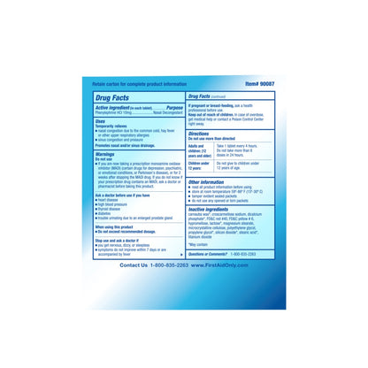 PhysiciansCare Sinus Relief Packets, 1 Tablet Per Packet, Box of 50