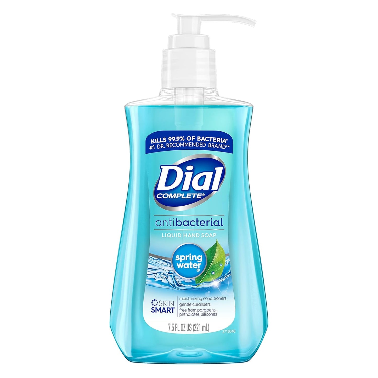 Dial antibacterial liquid hand soap Spring Water 7.5 oz blue pack of 12 for wellness vending machines in airports, colleges, and workplaces