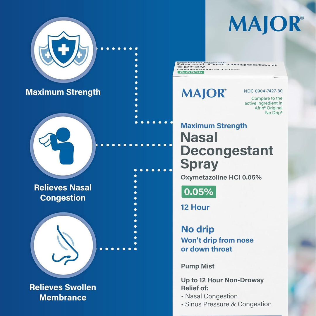 MAJOR Pharmaceutical 12-Hour Nasal Decongestant Spray, 15 mL Compare to Afrin®