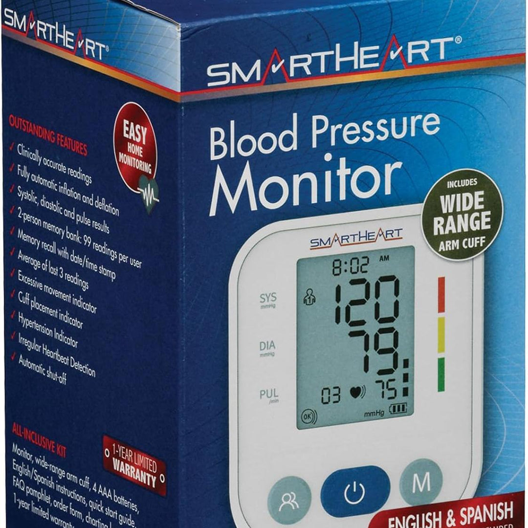 SmartHeart® Upper Arm Blood Pressure Monitor – Wide-Range, One-Touch Operation
