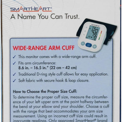 SmartHeart® Upper Arm Blood Pressure Monitor – Wide-Range, One-Touch Operation
