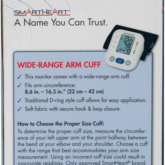 SmartHeart® Upper Arm Blood Pressure Monitor – Wide-Range, One-Touch Operation