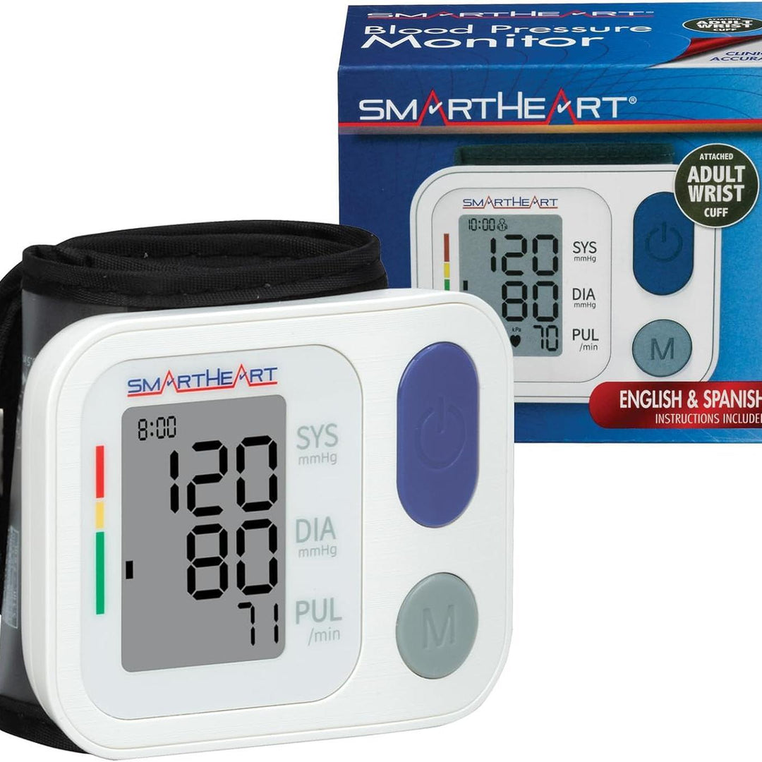 SmartHeart® Wrist Blood Pressure Monitor – 2-Person Memory, Automatic Inflation