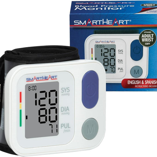 SmartHeart® Wrist Blood Pressure Monitor – 2-Person Memory, Automatic Inflation