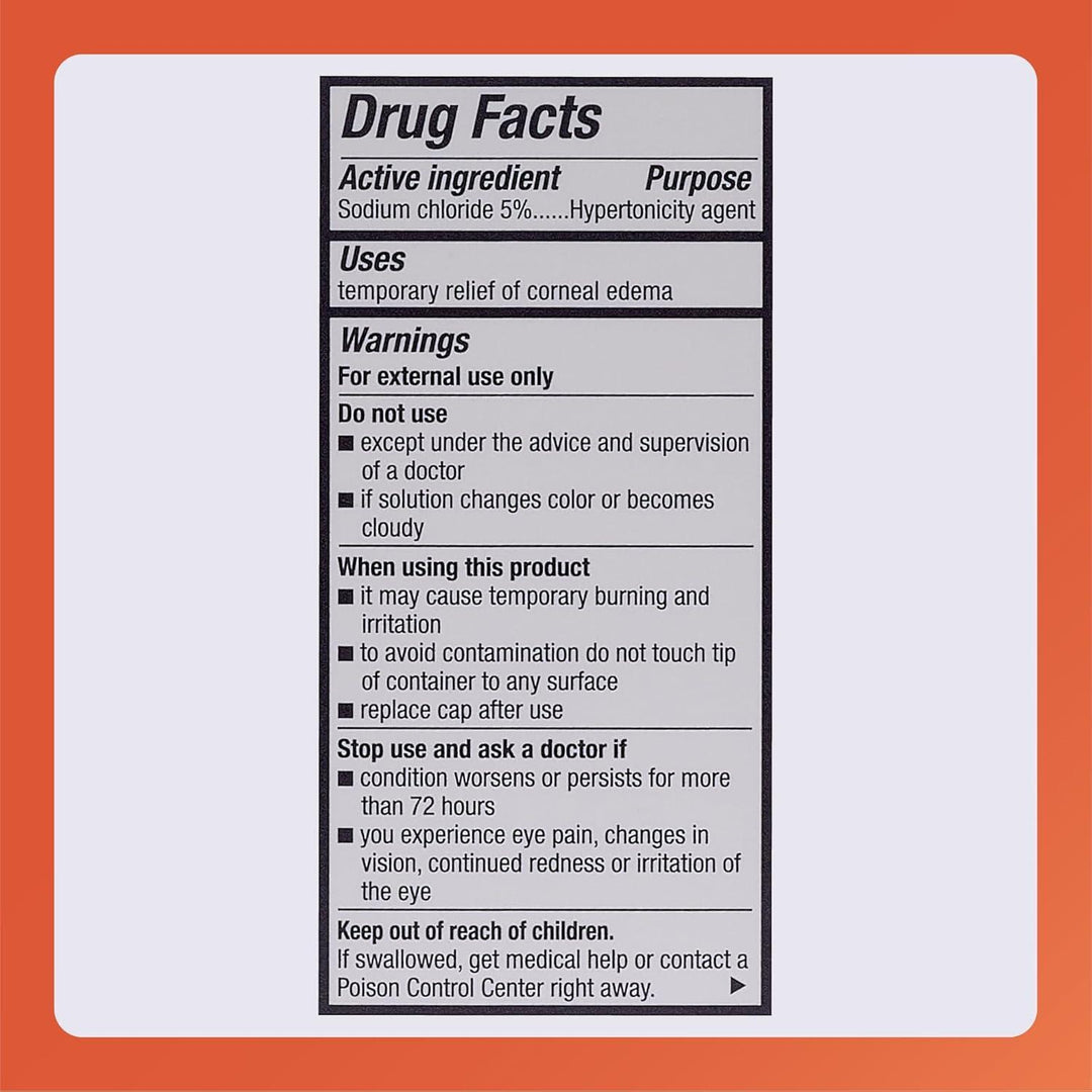 Major Eye Care™ Hypertonic Ophthalmic Solution – Sodium Chloride 5%, 15 mL