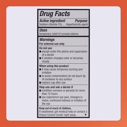 Major Eye Care™ Hypertonic Ophthalmic Solution – Sodium Chloride 5%, 15 mL, 24 Bottles