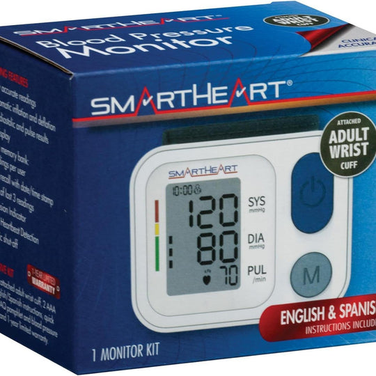 SmartHeart® Wrist Blood Pressure Monitor – 2-Person Memory, Automatic Inflation