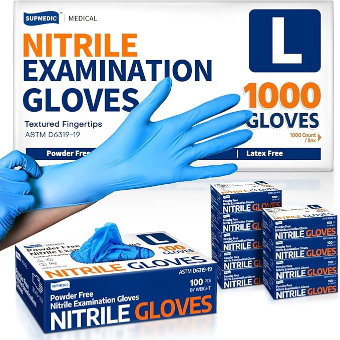 Medical Soft Max™ Nitrile Exam Gloves – Large Latex-Free, Powder-Free, 1000 Count