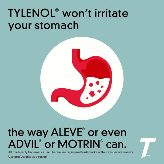 TYLENOL® Extra Strength Caplets 500 mg, 24-Count Bottle, 72 bottles Per Case