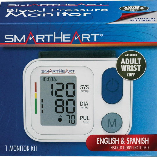 SmartHeart® Wrist Blood Pressure Monitor – 2-Person Memory, Automatic Inflation