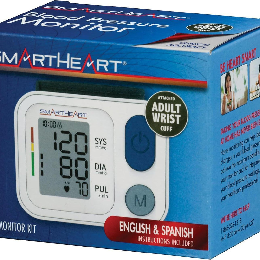 SmartHeart® Wrist Blood Pressure Monitor – 2-Person Memory, Automatic Inflation