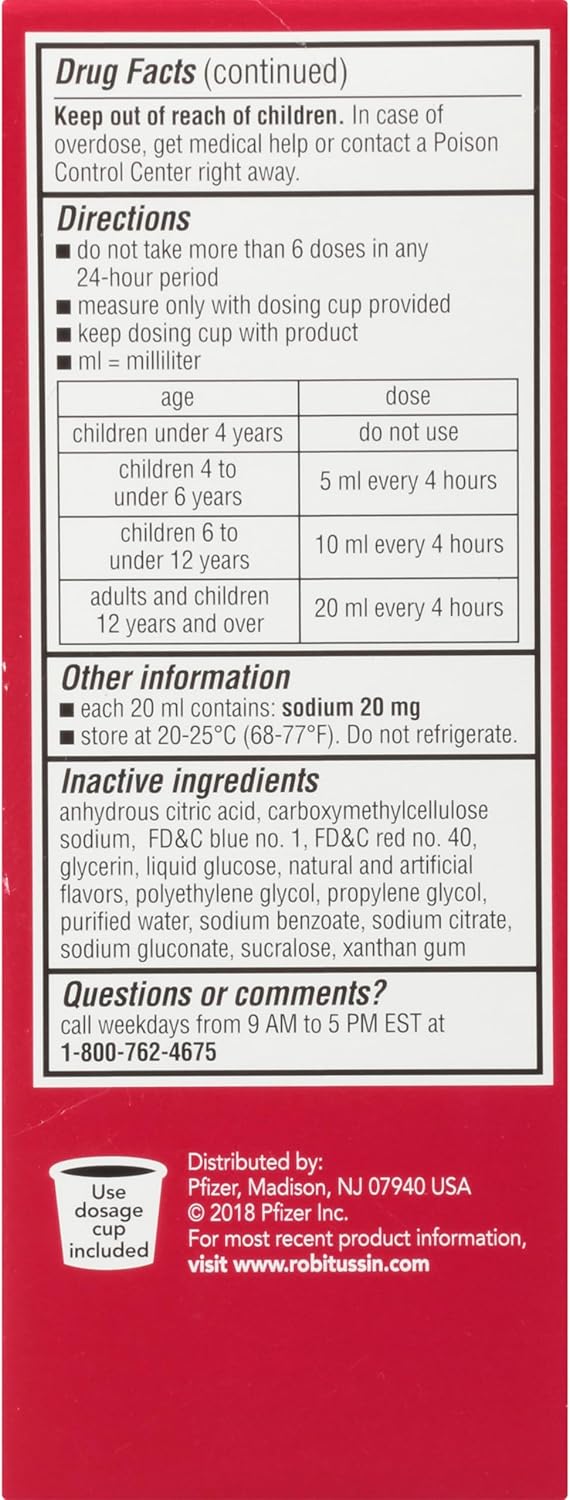 Robitussin® Children’s Cough + Chest Congestion DM, 4 fl oz Bottle