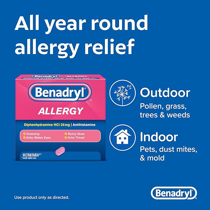 Benadryl® Allergy Ultratabs® Tablets 24 count box, 24 boxes per case