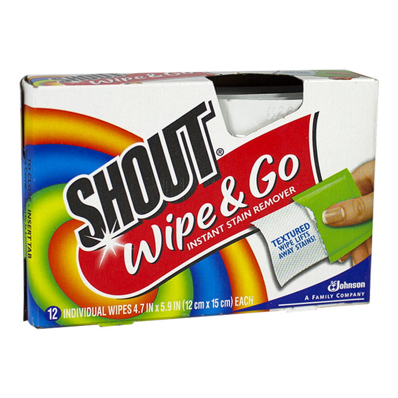 Shout Wipe & Go Instant Stain Remover Wipes - 1 Wipe wellness vending machine