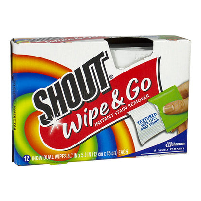 Shout Wipe & Go Instant Stain Remover Wipes - 1 Wipe wellness vending machine