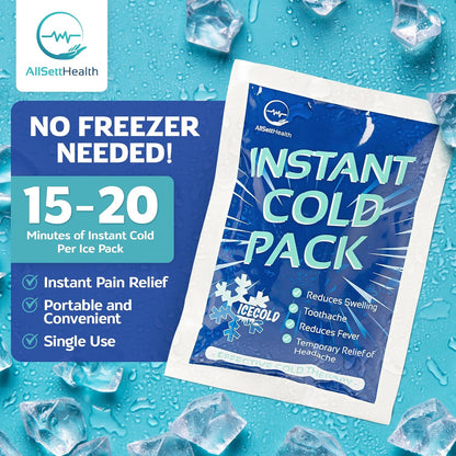 Instant cold pack with Disposable instant ice packs 6 x 4.5 inch pack of 50 for wellness vending machines in airports, colleges, and workplaces