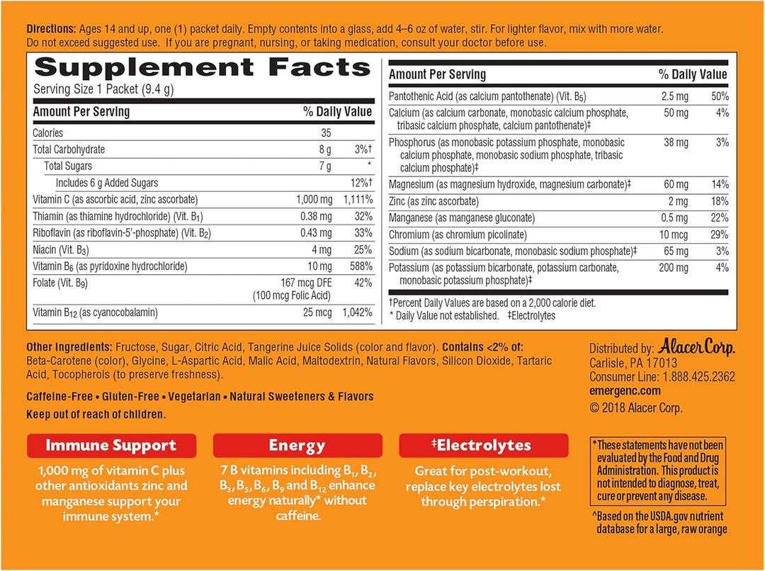 EMERGEN-C® Vitamin C Supplement Powder Tangerine Flavor