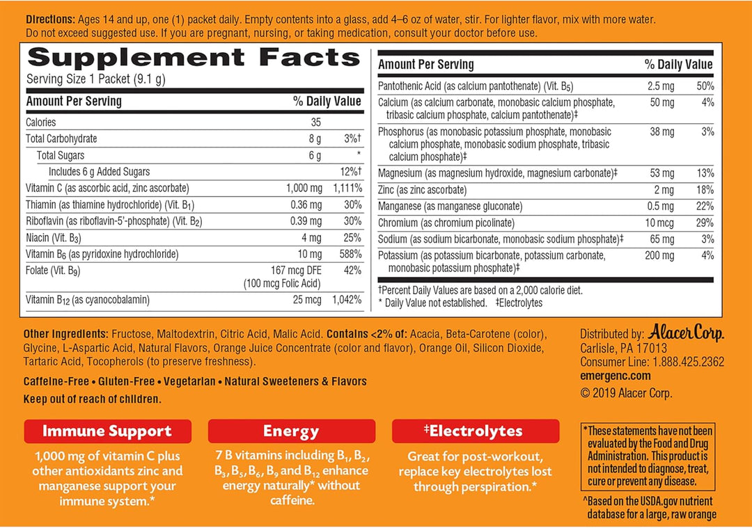 EMERGEN-C® Vitamin C Supplement Powder Super Orange Flavor
