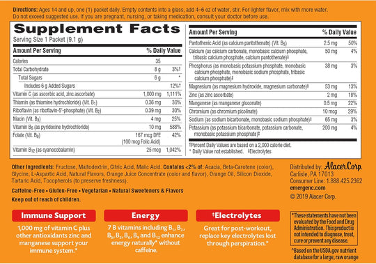 EMERGEN-C® Vitamin C Supplement Powder Super Orange Flavor