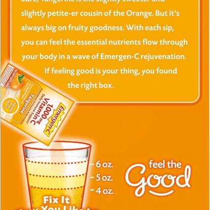 Emergen-C® Vitamin C Supplement Powder – Tangerine Flavor, Box of 360 Packets
