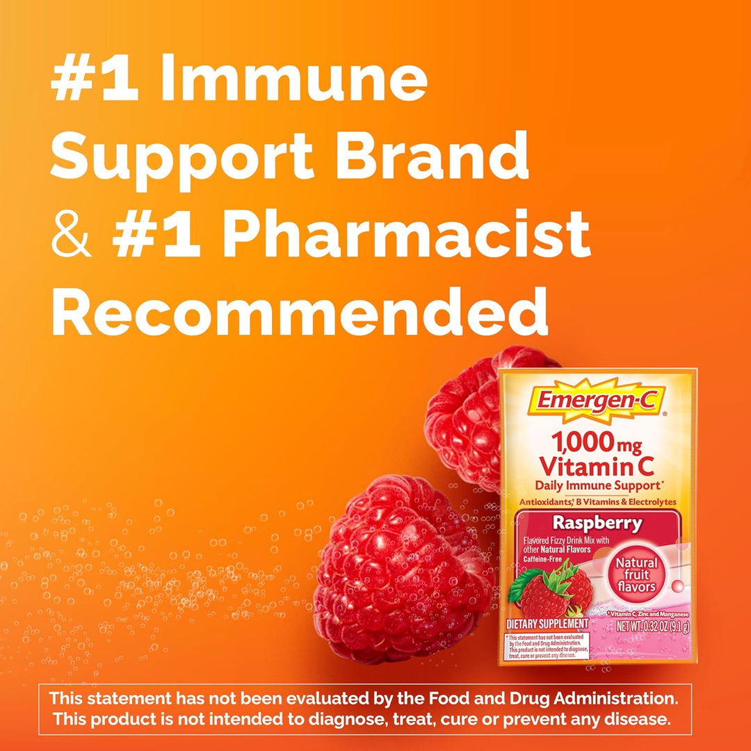 EMERGEN-C® Vitamin C Supplement Powder Raspberry Flavor