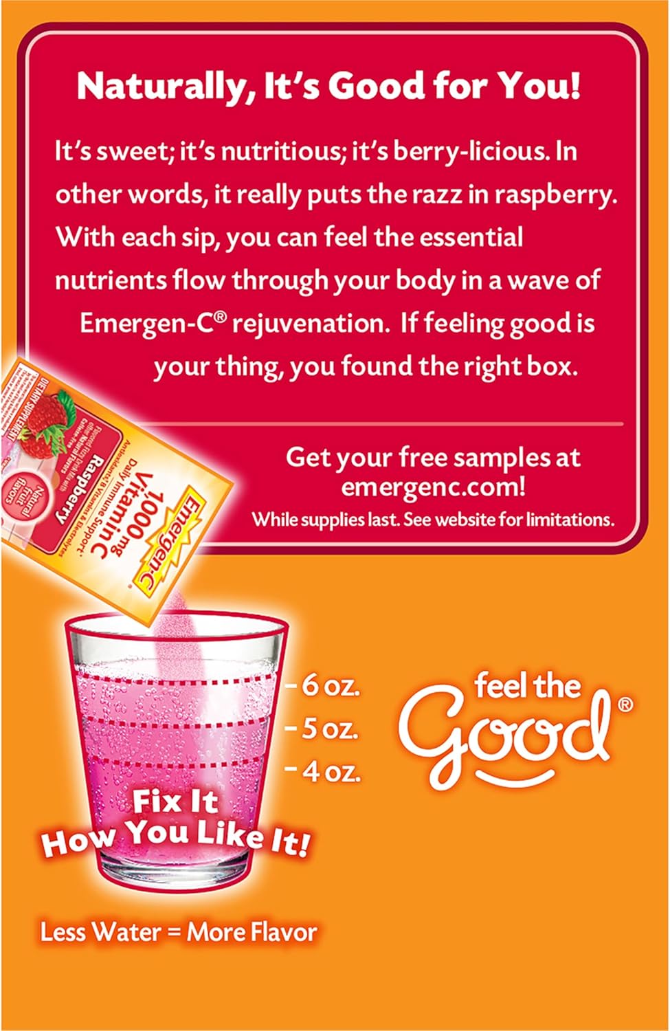 EMERGEN-C® Vitamin C Supplement Powder Raspberry Flavor