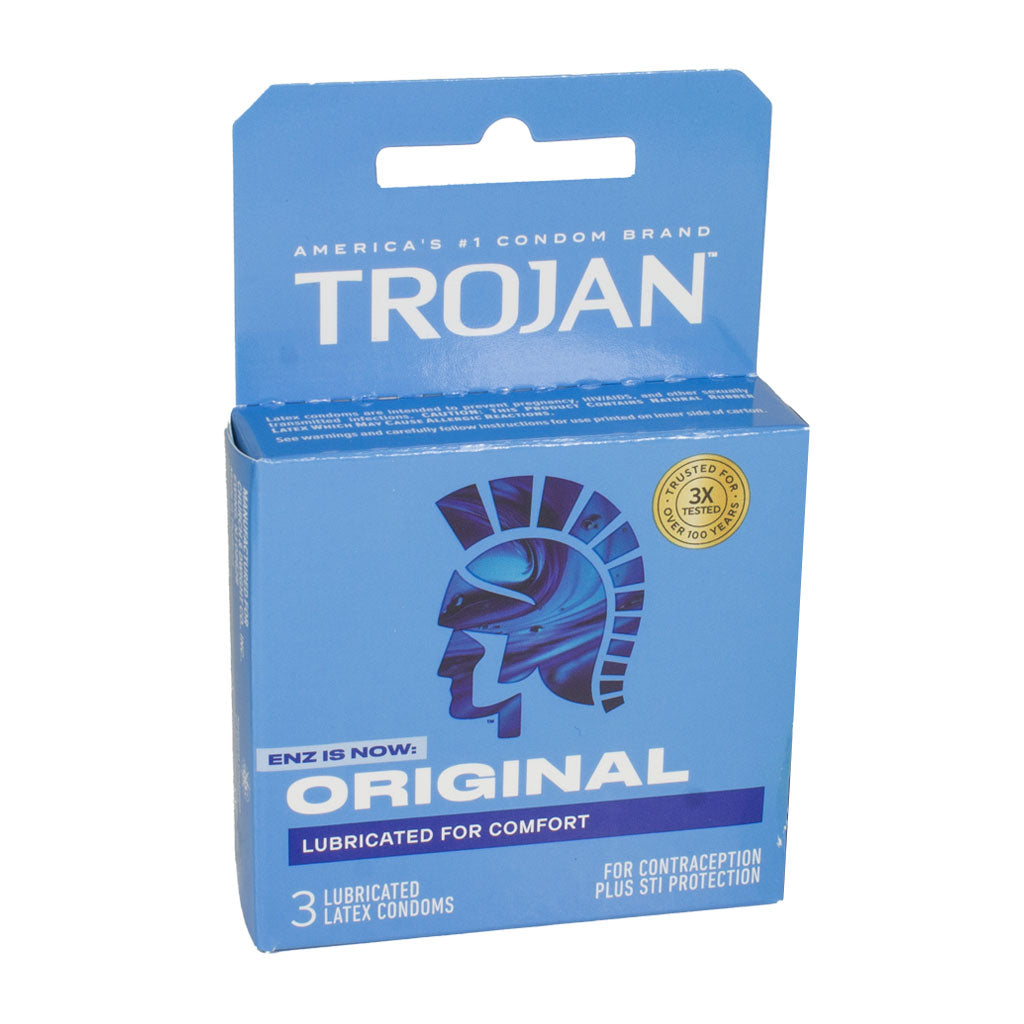 Trojan Enz Lubricated Condoms Box - Box of 3 wellness vending machine