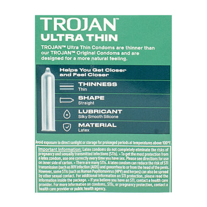 Trojan Ultra Thin Premium Lubricant - Box of 3 wellness vending machine university campuses, workplaces