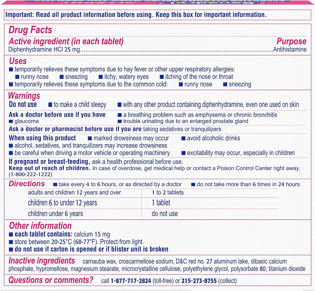 Benadryl® Allergy Ultratabs® Tablets 24 count box, 24 boxes per case