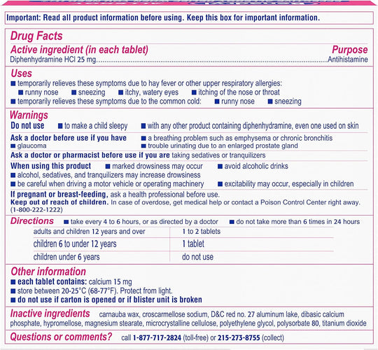 Benadryl® Allergy Ultratabs® Tablets 24 count box, 24 boxes per case