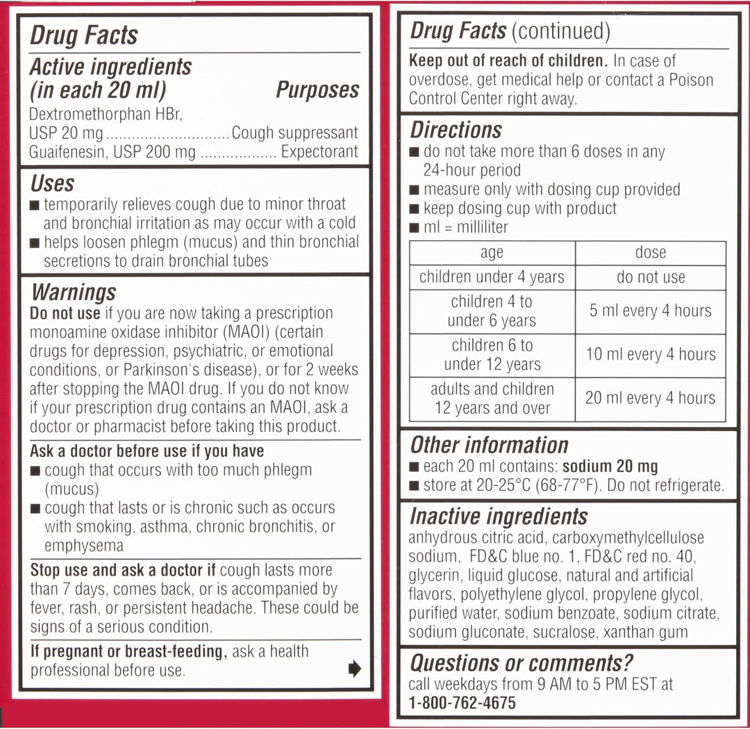 Robitussin® Children’s Cough + Chest Congestion DM, 4 fl oz Bottle