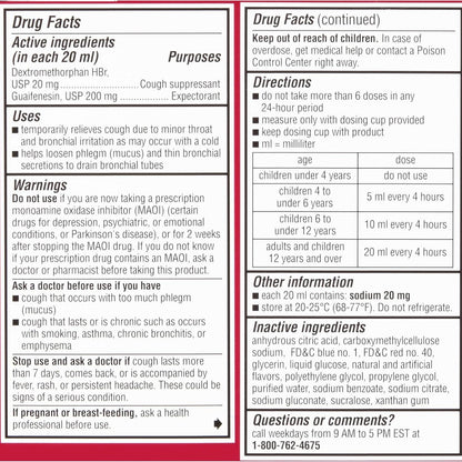 Robitussin® Children’s Cough + Chest Congestion DM, 4 fl oz Bottle